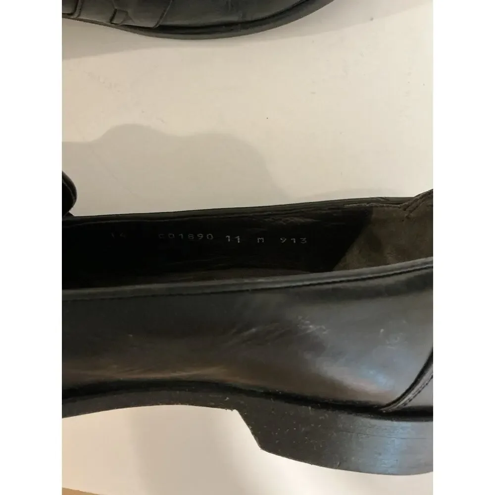 Bragano Mens Black Leather Italian Tassel Loafer Shoes Size 11 M